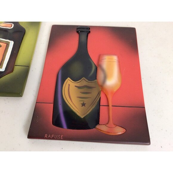 Will Rafuse Bar Cocktail Martini Signed 3D Ceramic Art Work Lot of 2 - Picture 8 of 8